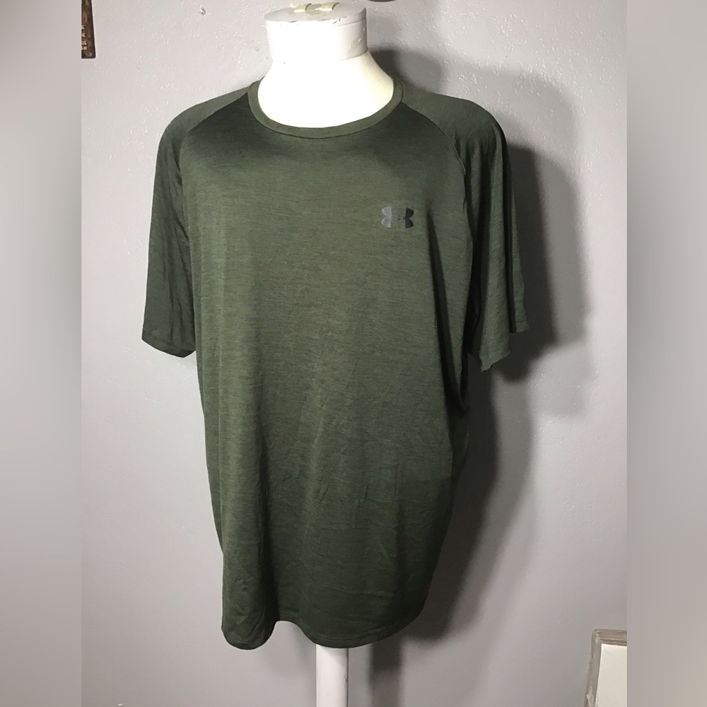 UNDER ARMOUR THE TECH TEXTURE TEE SHORT SLEEVE TEE SHIRT  GREEN Sz 3X CREW NECK